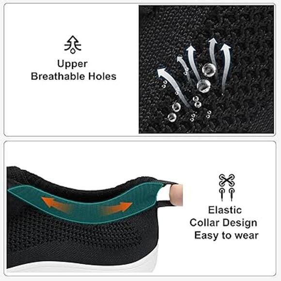 New Joinfree Womens Size 9.5W Black Mesh Wide Toe Box Lace Up Barefoot Shoes - Picture 3 of 6